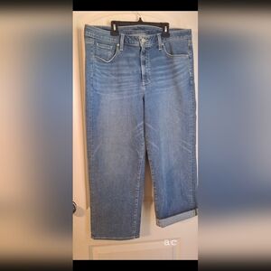 Chico's So Slimming High Rise Straight Crop Sz 14 Casual Boho Travel